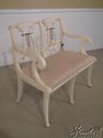 L20296: White Painted Shabby Chic Finish Lyre Back