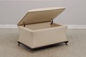 38683EC: Large White Upholstered  Flip Top Ottoman