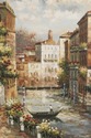 F41734: W.JOHANNELE Large Venice Canal Oil Paintin