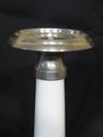 LF42391/42392EC: Pair White & Metal Candlesticks