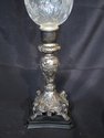 LF42402EC: Silver Candlestick Cut Glass Candle Hol