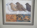 LF42600EC: Modernist Framed Birds on Damask Print