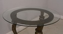 52280EC: Round Glass Top Griffin Base Occasional T