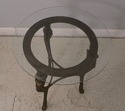52280EC: Round Glass Top Griffin Base Occasional T