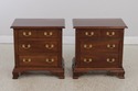 L65753: Pair Of STICKLEY Cherry 3 Drawer Nightstan
