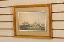 F71645: Pair Vintage Framed & Matted tall Clipper 