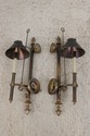 F71766: Pair CHAPMAN Lighted Sconces w. Tole Shade
