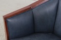 71868: STICKLEY Cherry Blue Leather Club Chair
