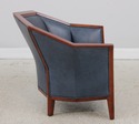 71868: STICKLEY Cherry Blue Leather Club Chair