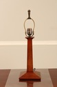 71878: Pair STICKLEY Mission Oak Slag Glass Lamps