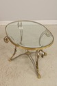F71899: LABARGE Regency Brass & Steel Glass Top Co