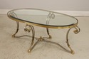 F71899: LABARGE Regency Brass & Steel Glass Top Co