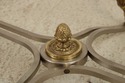 F71899: LABARGE Regency Brass & Steel Glass Top Co