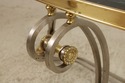 F71899: LABARGE Regency Brass & Steel Glass Top Co