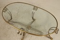 F71899: LABARGE Regency Brass & Steel Glass Top Co