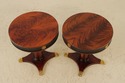 L71927: Pair French Empire Style Round Mahogany La