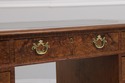72007: English 3 Part Leather Top Burl Walnut Desk