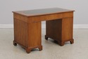 72007: English 3 Part Leather Top Burl Walnut Desk