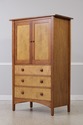 72053: STICKLEY Cherry & Maple Bedroom Armoire Cab