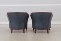 F72068: Pair Of STICKLEY Cherry Blue Leather Club 