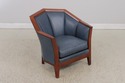 F72068: Pair Of STICKLEY Cherry Blue Leather Club 