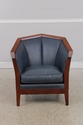 F72068: Pair Of STICKLEY Cherry Blue Leather Club 