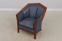 F72068: Pair Of STICKLEY Cherry Blue Leather Club 
