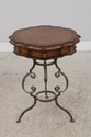 LF72087: Leather Top Wrought Iron Base Mahogany Si