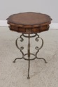 LF72087: Leather Top Wrought Iron Base Mahogany Si