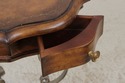 LF72087: Leather Top Wrought Iron Base Mahogany Si