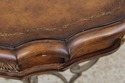 LF72087: Leather Top Wrought Iron Base Mahogany Si