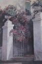 F72094: Large Framed Art Print Of Gate & Foliage