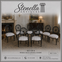 L72104: Set of 8 Spiral Web Back Dining Chairs