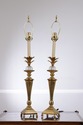 72192: Pair Of WILDWOOD Crystal & Brass Regency Ta