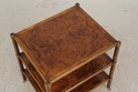 72195: HENREDON Burl Walnut 3 Tier Rolling Side Ta
