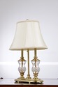 F72199: WATERFORD Brass & Crystal 2 Light Desk Lam