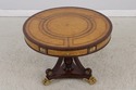 L72218: MAITLAND SMITH Round Mahogany Leather Top 