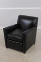 72238: Pair Of STICKLEY Black Leather Club Chairs