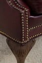 72340: PENNSYLVANIA HOUSE Burgundy Leather Wing Ch