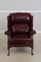 72340: PENNSYLVANIA HOUSE Burgundy Leather Wing Ch