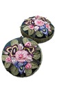 F72379: Pair MACKENZIE CHILDS Round Whimsical Pill