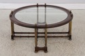 72405: Regency Faux Bamboo Round Brass & Glass Top