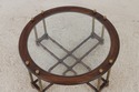 72405: Regency Faux Bamboo Round Brass & Glass Top