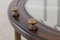 72405: Regency Faux Bamboo Round Brass & Glass Top