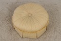 F72423: Custom Yellow Tufted Pleated Round Ottoman