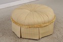 F72423: Custom Yellow Tufted Pleated Round Ottoman