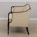 72509: LAINE Sheraton Style Mahogany Settee Lovese