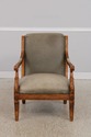 72532 : French Louis XVI Carved Leather Arm Chair