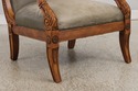 72532 : French Louis XVI Carved Leather Arm Chair