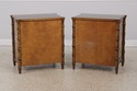 72637: Pair DREXEL Bamboo Form 3 Drawer Nightstand